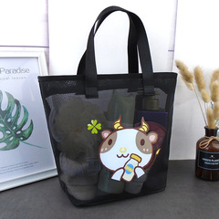 Mesh bath bag, women's large-capacity bath storage bag, men's portable bath basket, folding bath basket, portable toiletry bag