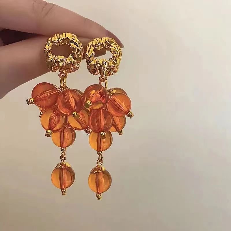 Long earrings, french style, high-quality style