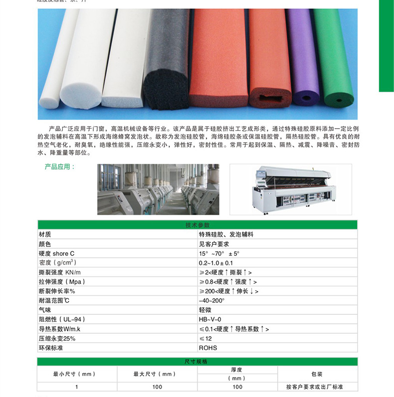 耐高温发泡硅胶条