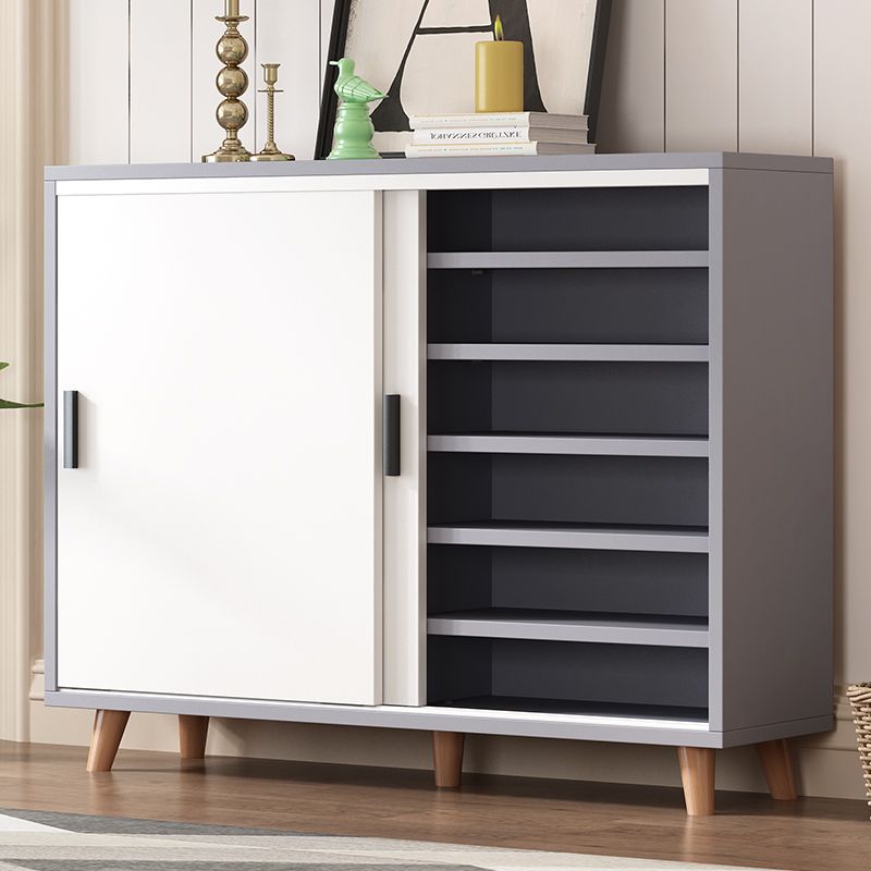 Nordic Style Sliding Door Shoe Cabinet Entrance Cabinet Large Capacity Home Door Wall Shoe Cabinet Multi-Functional Storage Cabinet