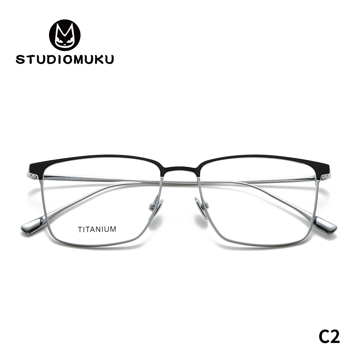 STUDIOMUKU gafas de madera cool trajes de temperamento elegante marcos de gafas de titanio clásico puro marcos de gafas cuadrados