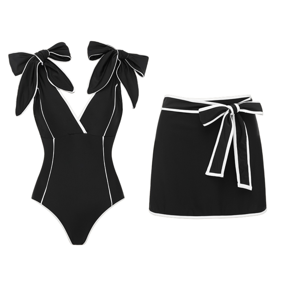 Fato de banho de mulher com laço e controlo de barriga_voghion.com