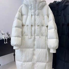 加厚羽绒服女白鸭绒大被子长款过膝面包服外套冬新款韩版连帽宽松