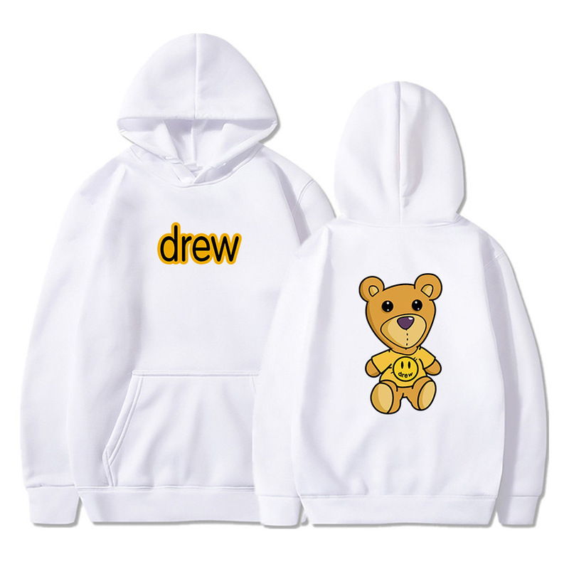 New Cross-Border Trendy Brand Drew Bear Print Sweatshirts for Men and Women New Autumn and Winter Couple Sweatshirts Hoodies in Stock