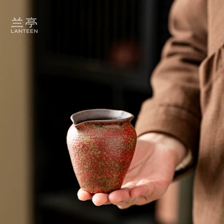 手工粗陶满山红复古公道杯陶瓷公杯匀茶杯家用功夫茶具配件分茶器