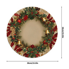 跨境亚马逊圣诞节圣诞老人雪人仿麻不规则餐垫隔热防烫杯垫餐垫