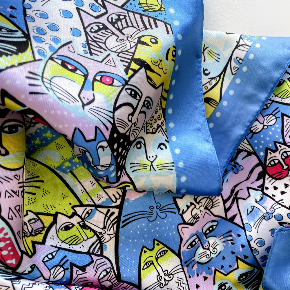 Femmes Élégant Style Vintage Dessin Animé Polyester Écharpe En Soie display picture 20