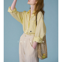 inc store 2025春秋新品 「放空」设计感宽松小众亚麻多色衬衫夏