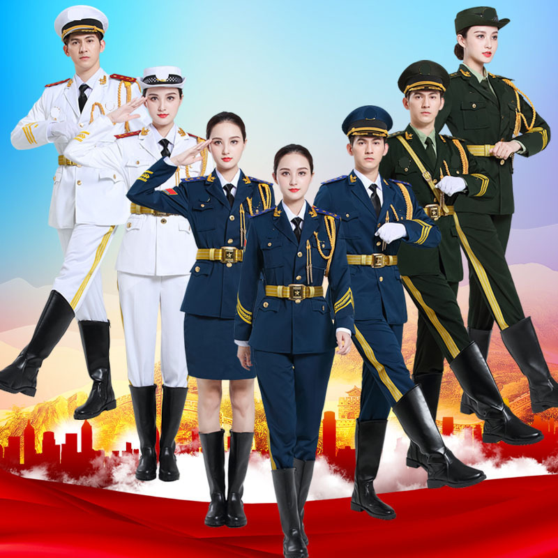 国旗班服装军鼓乐队升旗手礼服套装中学男女生仪仗队合唱团演出服|undefined