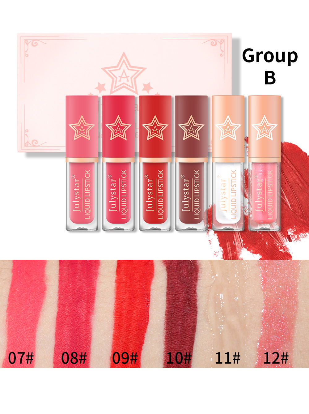 Cross-border makeup lip and cheek dual-use matte lip gloss set, natural, long-lasting, non-fading, non-stick to cups, matte lipstick wholesale undefined
