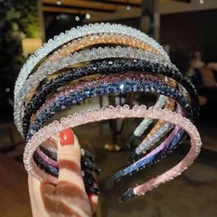 Korean version of super fairy crystal hair ornaments fish string beaded headband girl sweet temperament headband forehead broken hair bundle hair head hole