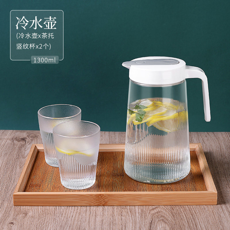 Gran capacidad ins hervidor de agua transparente engrosado hervidor de agua fría conjunto de hervidor de agua fría casero hervidor de jugo de vidrio