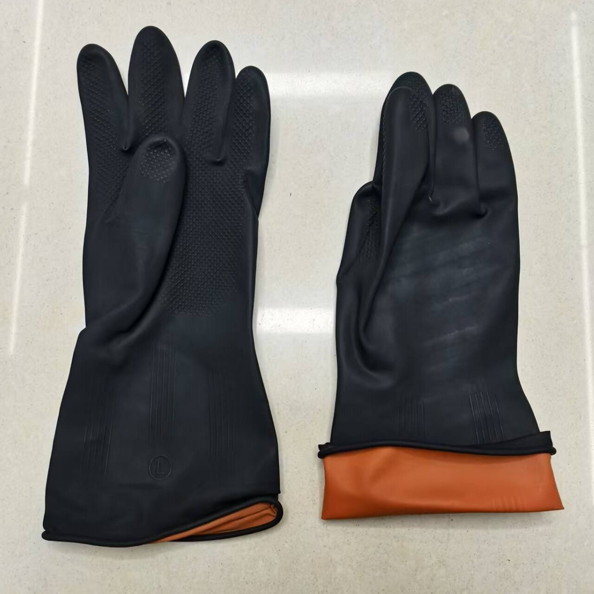 해바라기 고무 장갑 30cm 항 화학 산 및 알칼리 저항하는 산업 가정 청소 두꺼운 방수 부식 딩 칭