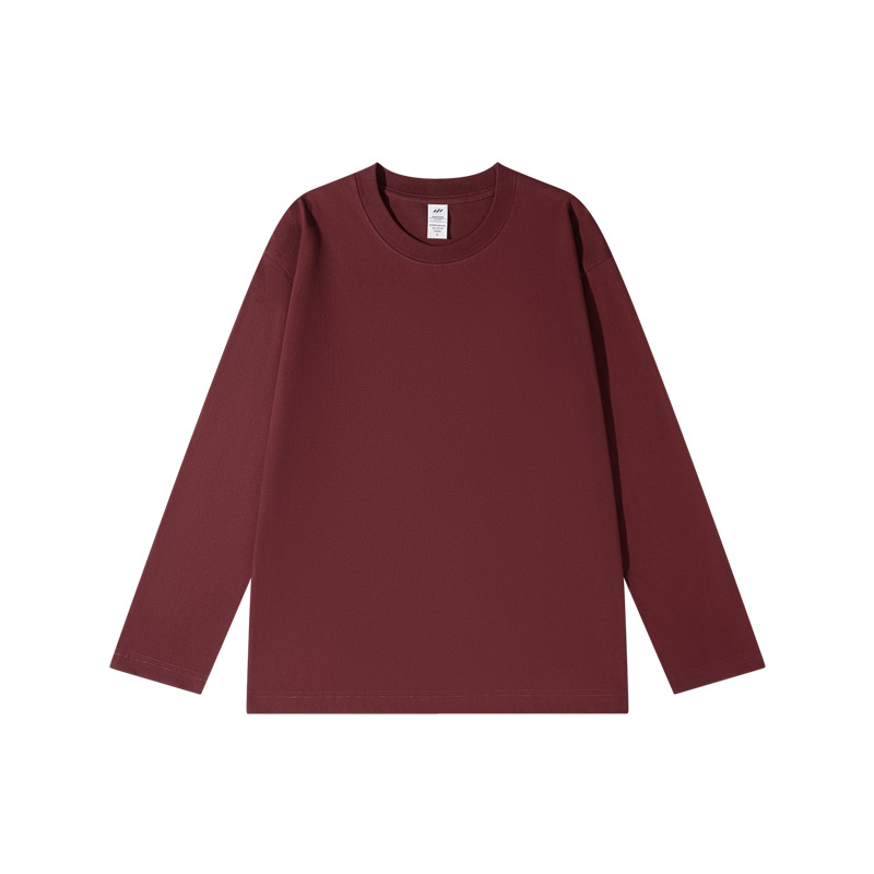 230 gramos de camiseta de manga larga, ropa de algodón personalizada, logotipo de impresión personalizado, camiseta de publicidad de cuello redondo