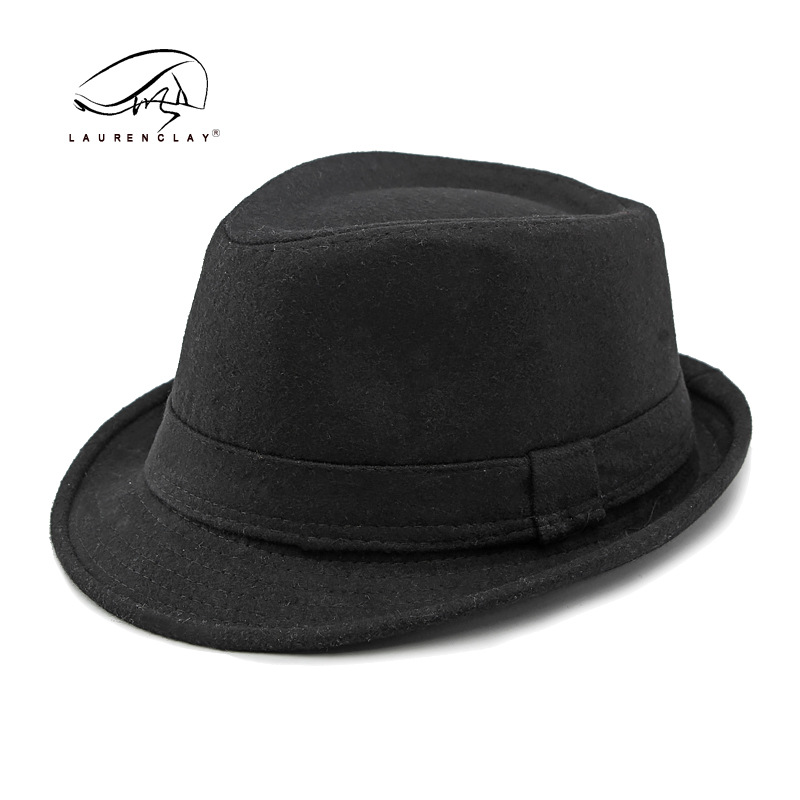 Sombrero de lana para hombre Otoño e Invierno franela simple tablero ligero sombrero bombín hombres y mujeres sombrero de jazz retro británico sombrero de caballero