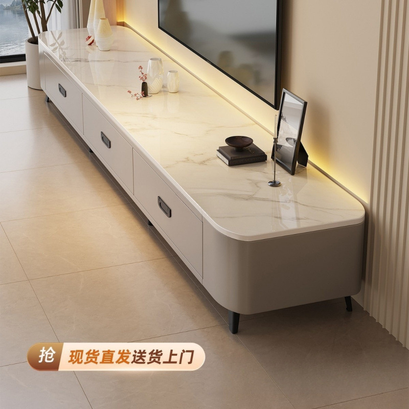 Slate Tv Cabinet Living Room Home Small Apartment Light Luxury High-End Modern Simple Floor-Standing Coffee Table Tv Cabinet Combination