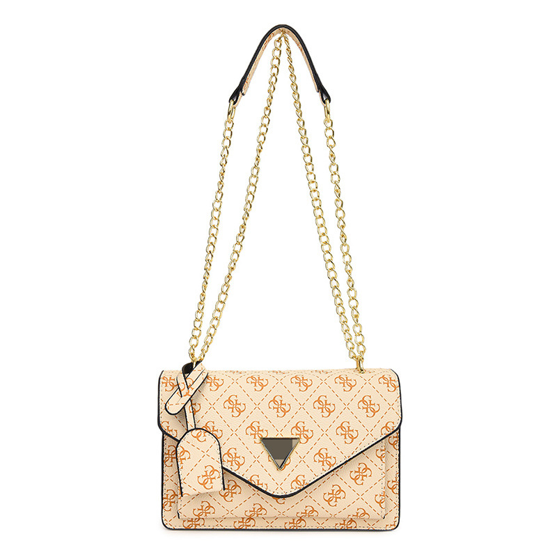 Comercio exterior nuevo estilo europeo y americano simple costura de cadena impresión color sólido moda retro pequeño bolso cuadrado bandolera bandolera
