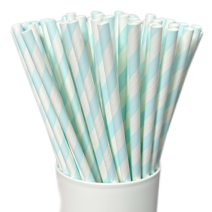 En stock paja de papel desechable al por mayor de papel degradable paja de papel raya papel paja leche té color multicolor tubo de papel