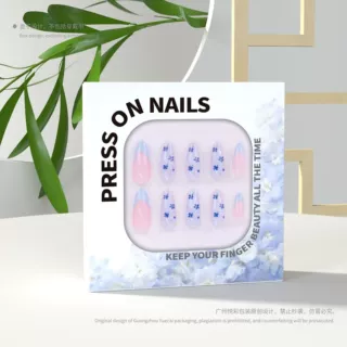 悦彩穿戴甲包装盒外贸款式美甲包装盒开窗展示彩盒印刷logo