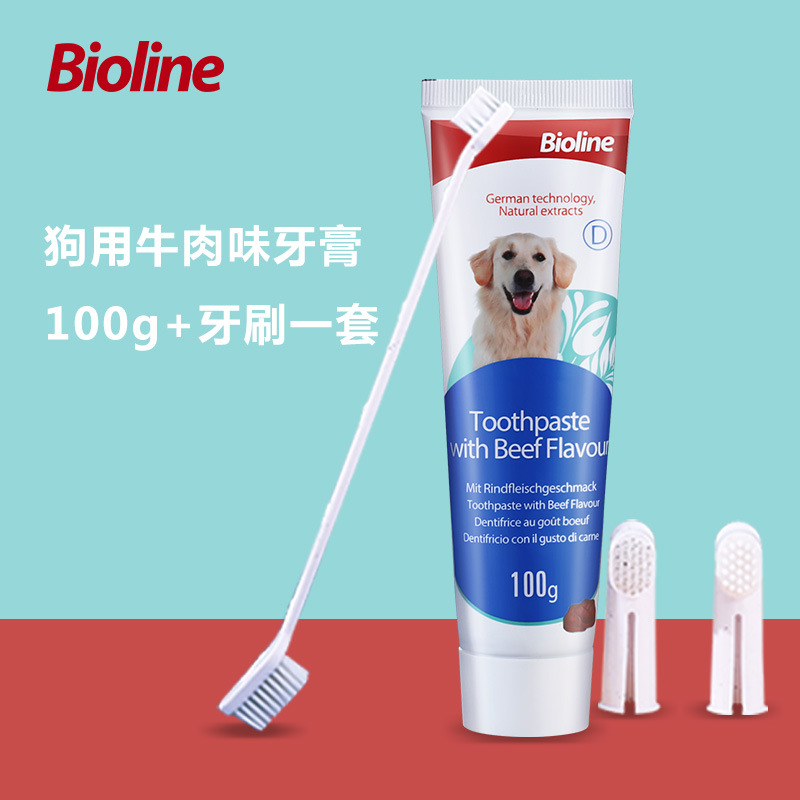 Alemania bioline cepillo de dientes para perros juego de pasta de dientes pasta de dientes para mascotas pasta de dientes para perros cepillo para perros pasta de dientes para perros para eliminar el mal aliento