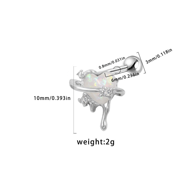 5g Weight Titanium Steel Ear Needle Material Cartilage earrings Classification 1 Piece Quantity Party, Street Occasion Titanium Steel Material Star, Heart Shape, Bow Knot Pattern All Seasons Season Unisex Gender Plating Design Hip-Hop, Streetwear Style 1 Piece Hip-Hop Streetwear Star Heart Shape Bow Knot Plating Titanium Steel Cartilage Earrings 22