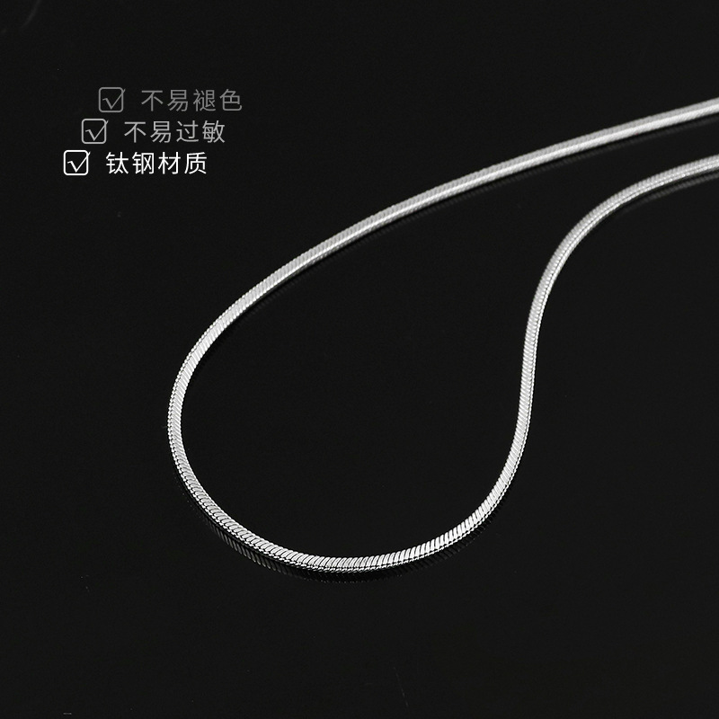 简约钛钢蛇骨项链洗澡可佩戴独特气质原创设计嘻哈朋克百搭毛衣链