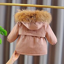 女童2023新款韩版冬装外套加绒加厚女宝宝服毛领儿童小童棉衣