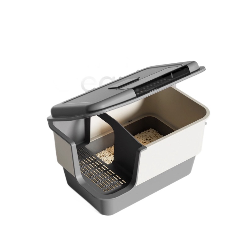 lavabo de arena para gatos de gran tamaño tipo corredor cerrado anti-splash canal anti-odor inodoro especial para gatos pequeños