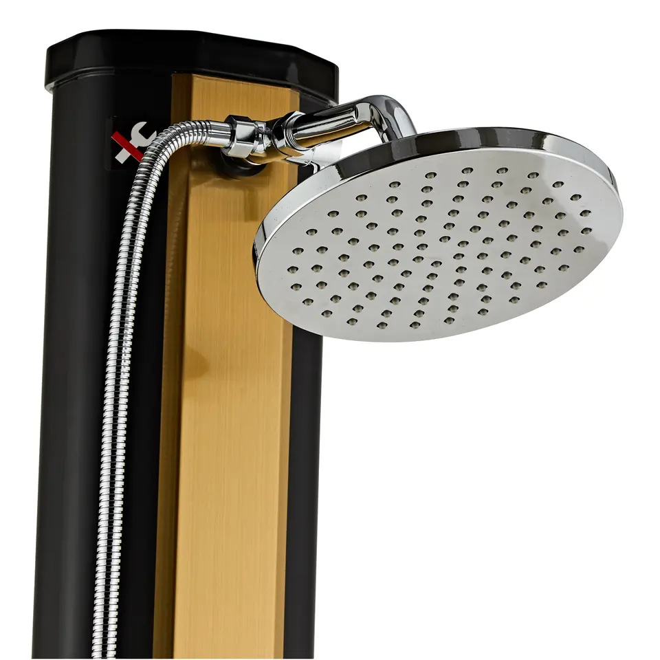 35L resistente a los rayos UV cepillado columna de ducha solar con válvula de interruptor piscina