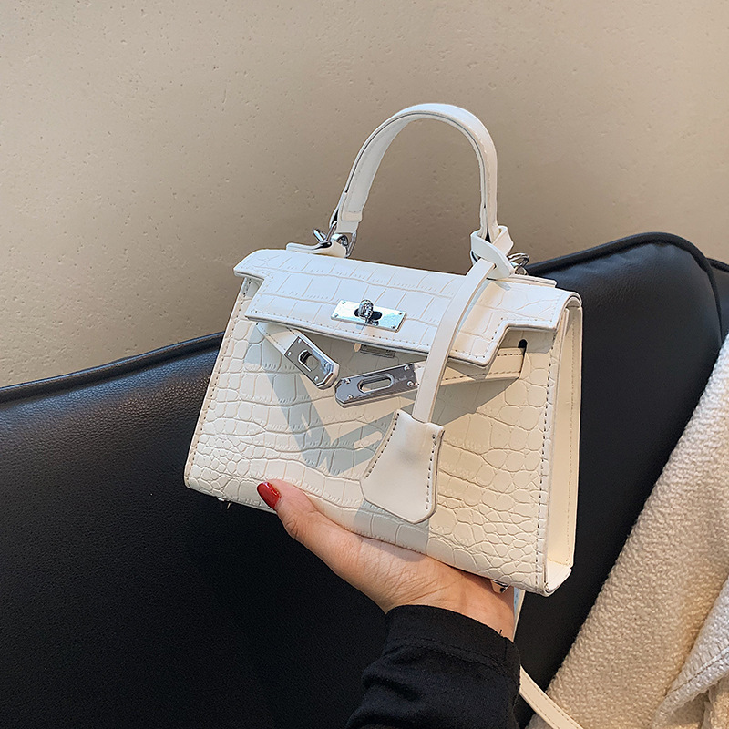 Small Handbag for Women, Summer Versatile 2023 New Trendy Crossbody Bag, Crocodile Pattern Small Square Handbag, Kelly Bag Trendy Style Small Handbag for Women, Summer Versatile 2023 New Trendy Crossbody Bag, Crocodile Pattern Small Square Handbag, Kelly Bag Trendy Style