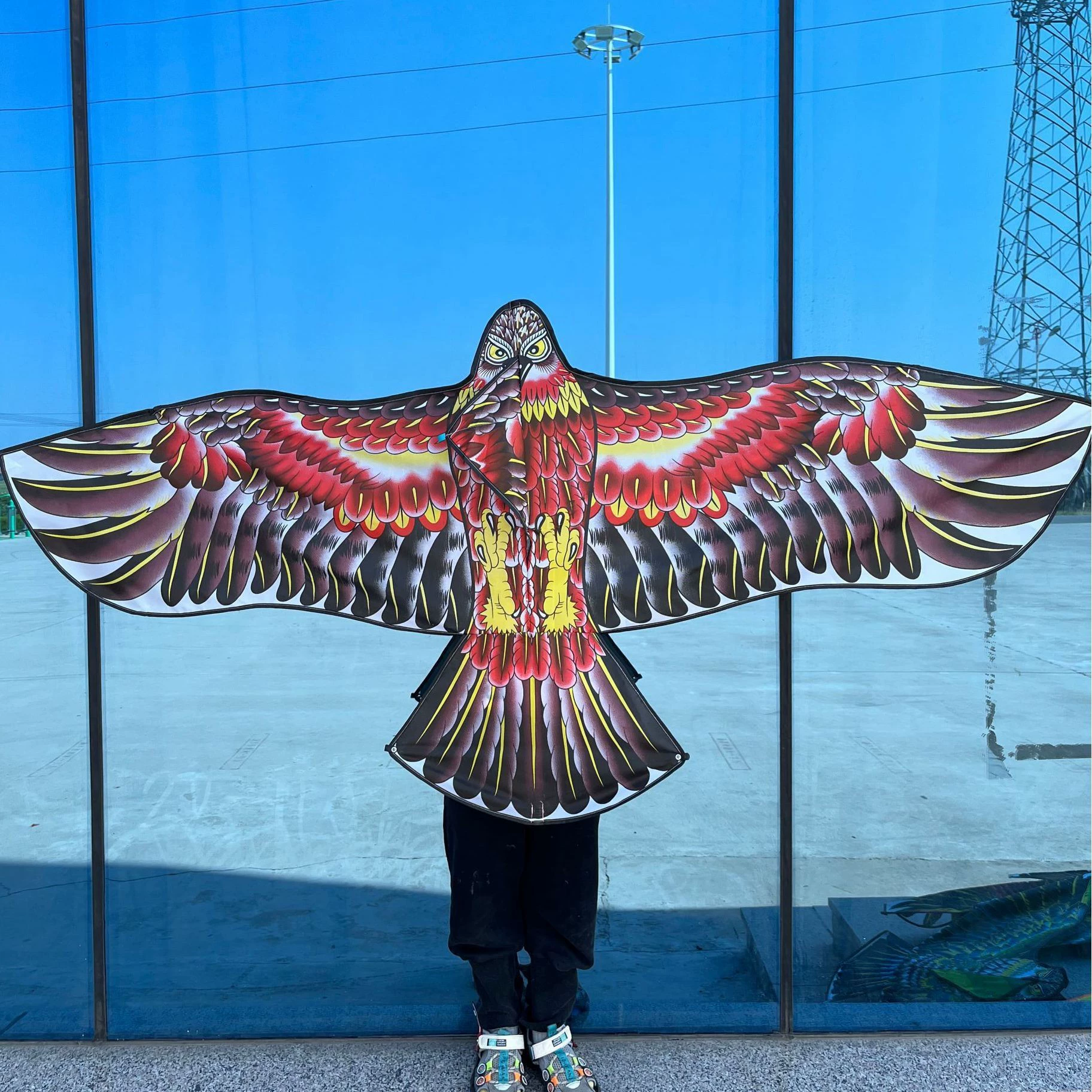 Новый воздушный змей в клетку Орел воздушный змей птица привод пугающая птица моделирование Орел пасторальный воздушный змей детский Бриз легкая игрушка для полета