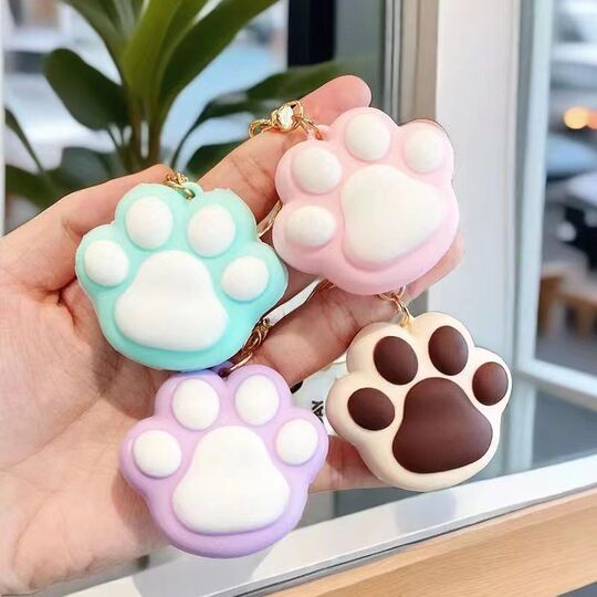 Cartoon Creative Cat Claw Keychain Female Cute Girly Heart Keychain Car Pendant School Bag Pendant Couple Gift