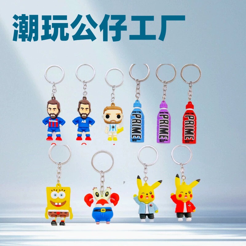 Trendy New Cartoon Spongebob Keychain Large 3D Figurine Pendant Gift for Stalls Factory In-Stock
