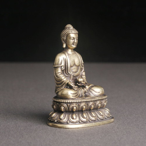 Retro pure brass Medicine Buddha bronze statue desktop ornaments religious worship statues handicrafts collection old copper wholesale