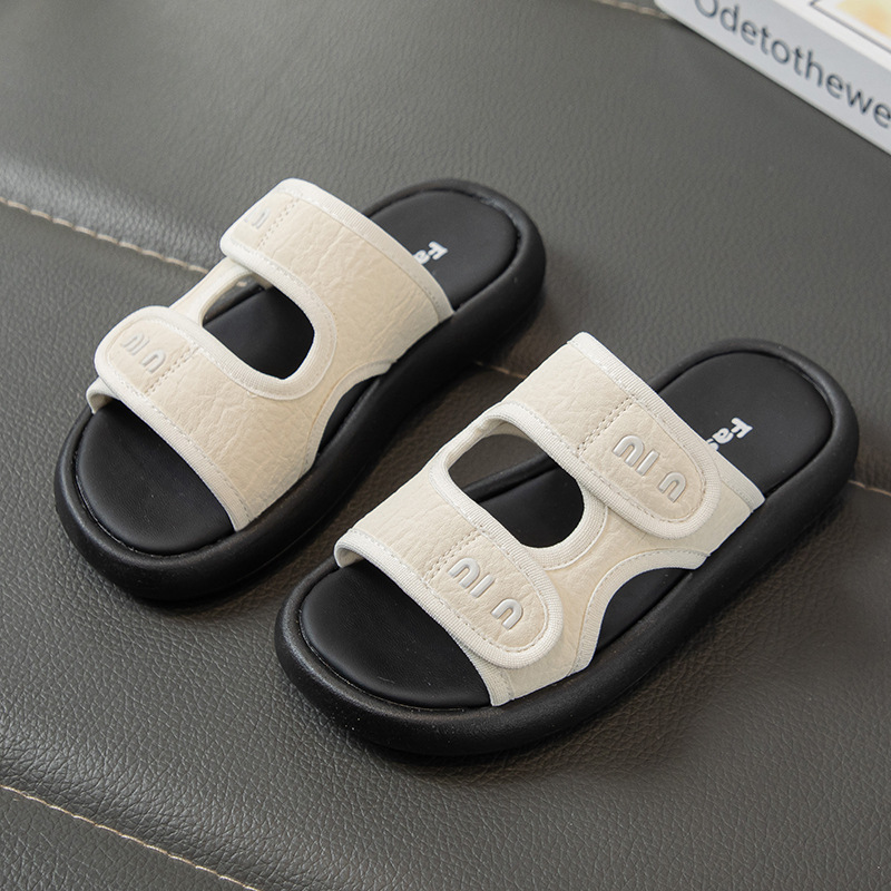 Mädchen-Sandalen mit Klettverschluss zum Hineinschlüpfen, offene Zehen, lässige Strandschuhe, neuer Sommerstil, vielseitiges und bequemes Schuhwerk_voghion.com