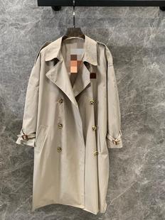 Xiaozhong Autumn and Winter New Women's Double-breasted Long Coat Coat Belt Removable Loose Slimming