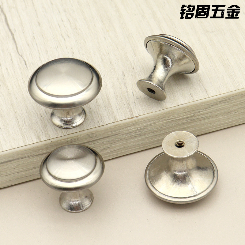 Minggu Heavy Industry Stainless Steel Pull Handle with Brushed Mushroom European Round Single Hole Drawer Cabinet Knob