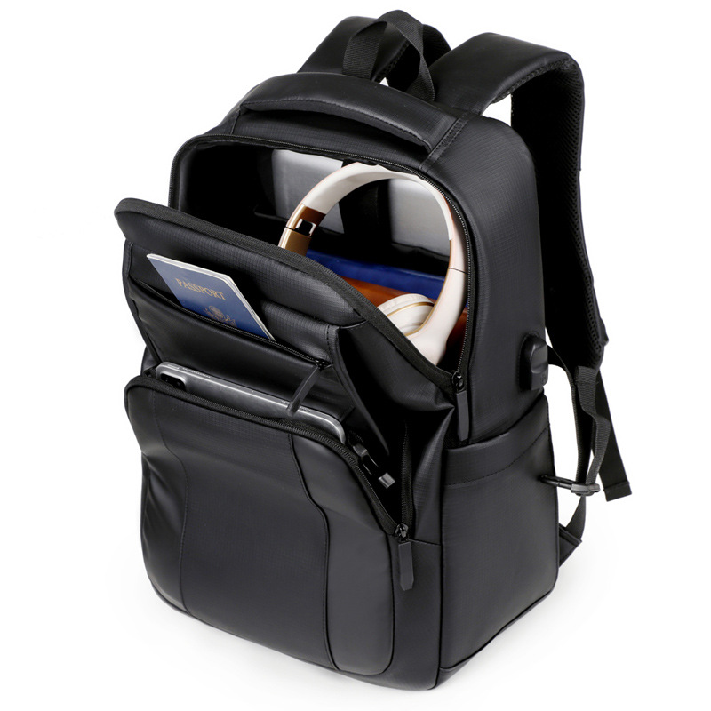 Mochila de negocios transfronterizos de gran capacidad de interfaz USB bolso de computadora portátil colgante tirón mochila de viaje de negocios