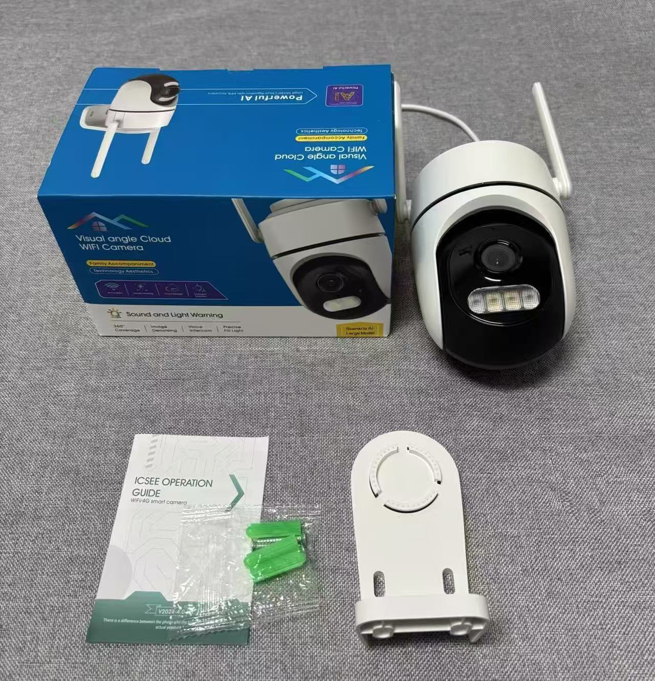 Icsee Sınır Ötesi 2 Adet HD Kamera Wifi Ev Akıllı Kablosuz 360 Derece Renkli Gece Görüşlü Güvenlik İzleme