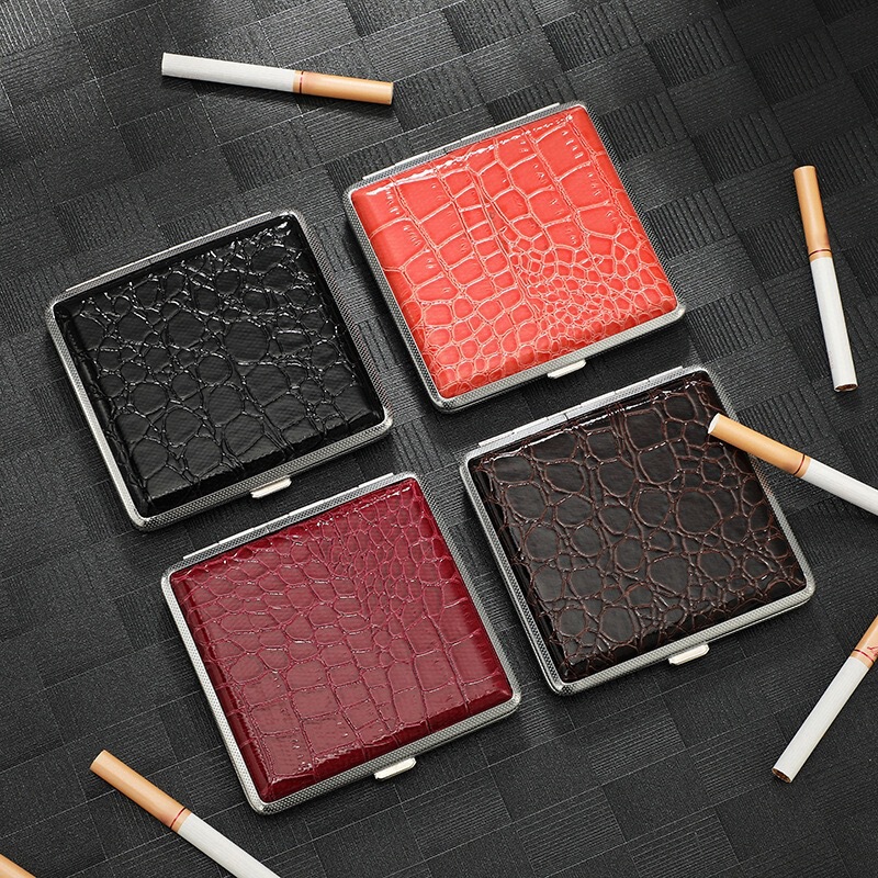 Leather Cigarette Case for 20 Cigarettes, 8.0mm Thick Hand-Rolled Loose Cigarettes, Metal Leather Material, Ultra-Thin, Simple, Portable and Personalized Leather Cigarette Case for 20 Cigarettes, 8.0mm Thick Hand-Rolled Loose Cigarettes, Metal Leather Material, Ultra-Thin, Simple, Portable and Personalized