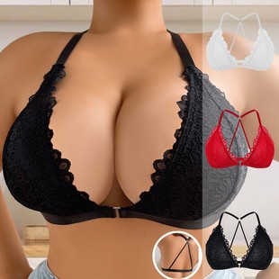 Popular Foreign Trade Plus-Size Women's Lace Lace Push-Up Adjustable Thin Strap Y-Shaped European and American Lingerie Plus Size