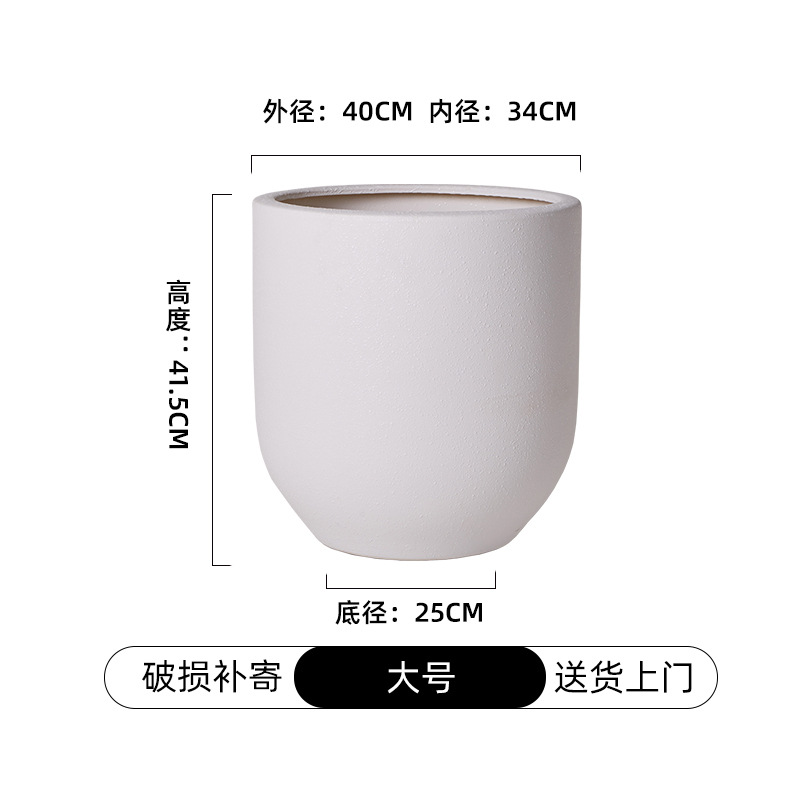 Maceta de cerámica de estilo nuevo simple, de gran diámetro, alta profundidad, transpirable, extra grande, plantas verdes en macetas para interiores y exteriores, flores prácticas