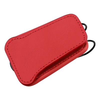 Multifunctional Leather Card Holder – Car Glasses Clip/Bill Clip - naked-clip-red