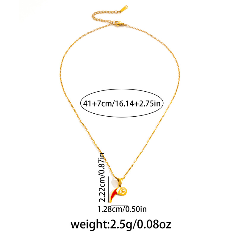 7g Weight 0.03µm Gold Plating Thickness Electroplated Gold Plating Process Golden Plated Plating Material 201 Stainless Steel Pendant Material Pendant Necklace Classification 201 Stainless Steel Chain Material cable chain Chain Type 1 Piece Quantity Holiday, Daily Occasion 201 Stainless Steel Material Santa Claus, Number Pattern Women's Gender Cute Style Plating Craft Fashionable Stainless Steel Christmas Necklace For Women 26 Small Letter Pendants Versatile Minimalist Choker Trendy Accessory 44
