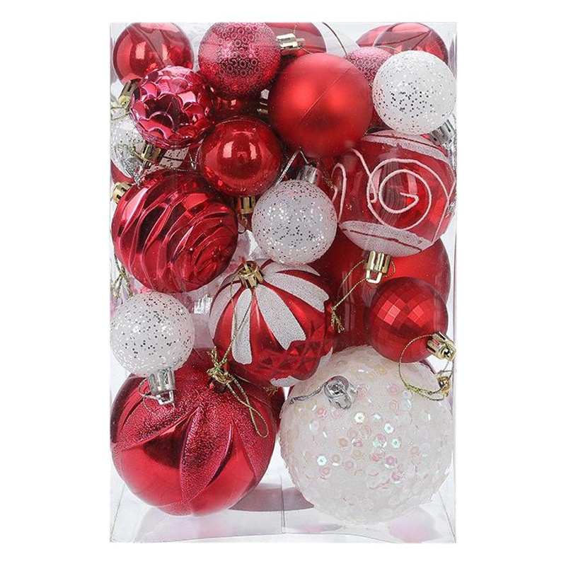 Hang Seng árbol de Navidad ornamento 4cm6cm8cm BOLA DE Navidad 36 barril caja de Navidad bola de color bola mixta