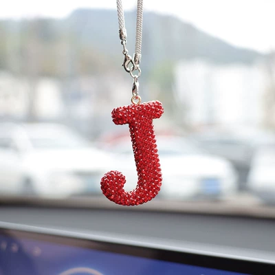 Car hanging, clay car interior accessories - j-big-red-letter-car-pendant