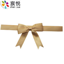 厂家定制礼盒蝴蝶结 带双面胶自粘式礼品装饰香槟色丝带蝴蝶结