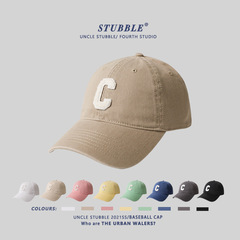 韓國東大門新款帽子C字母軟頂遮陽棒球帽男女同款鴨舌帽批發