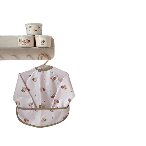 Korean ins style tpu children's waterproof reverse dressing bib baby eating bib infant smock dotdodot