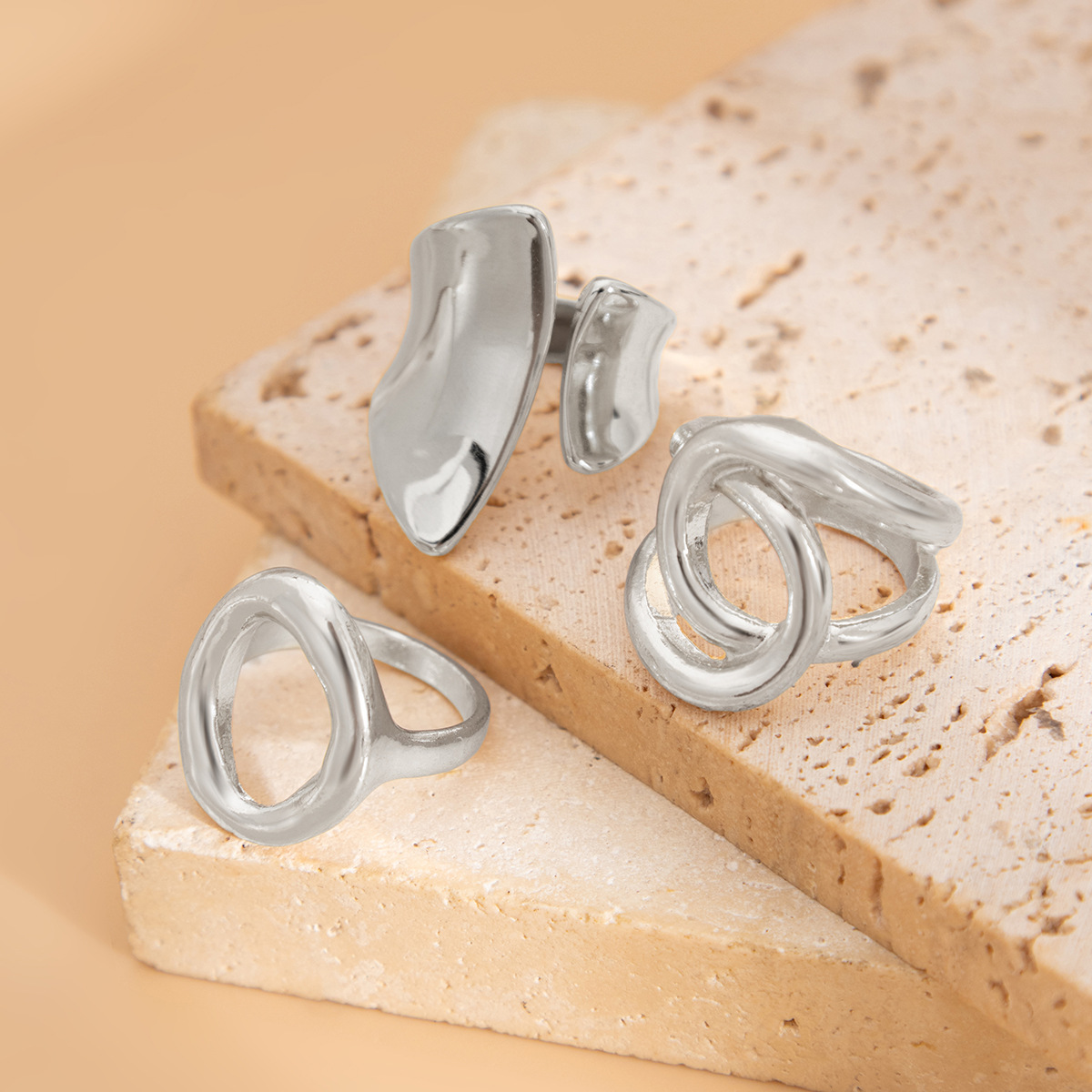 27g Weight Rings Classification 1 Set Quantity Holiday, Banquet, Selfie Occasion Alloy Material Printing Pattern Women's Gender Plating Design Punk Style Punk Printing Alloy Plating Women's Rings 1